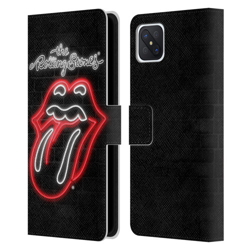 The Rolling Stones Licks Collection Neon Leather Book Wallet Case Cover For OPPO Reno4 Z 5G