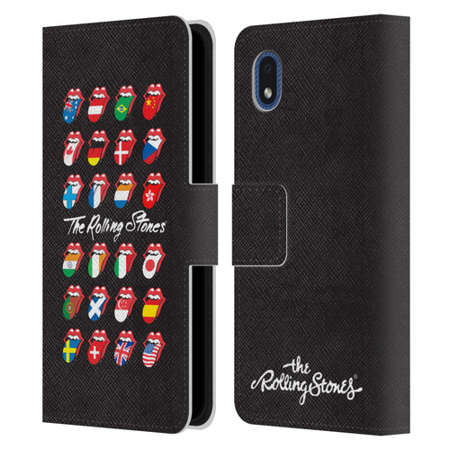 The Rolling Stones Licks Collection Flag Poster Leather Book Wallet Case Cover For Samsung Galaxy A01 Core (2020)