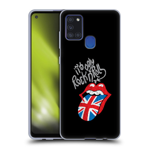 The Rolling Stones Albums Only Rock And Roll Distressed Soft Gel Case for Samsung Galaxy A21s (2020)