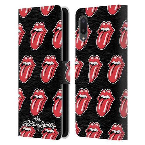 The Rolling Stones Licks Collection Tongue Classic Pattern Leather Book Wallet Case Cover For Samsung Galaxy A02/M02 (2021)