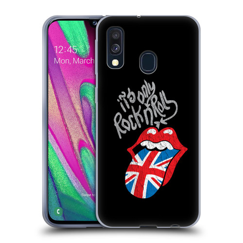 The Rolling Stones Albums Only Rock And Roll Distressed Soft Gel Case for Samsung Galaxy A40 (2019)