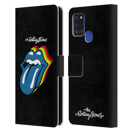 The Rolling Stones Licks Collection Pop Art 2 Leather Book Wallet Case Cover For Samsung Galaxy A21s (2020)