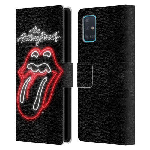 The Rolling Stones Licks Collection Neon Leather Book Wallet Case Cover For Samsung Galaxy A51 (2019)