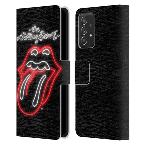 The Rolling Stones Licks Collection Neon Leather Book Wallet Case Cover For Samsung Galaxy A52 / A52s / 5G (2021)