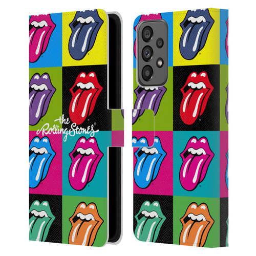 The Rolling Stones Licks Collection Pop Art 1 Leather Book Wallet Case Cover For Samsung Galaxy A73 5G (2022)