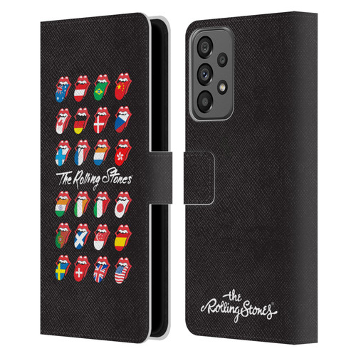 The Rolling Stones Licks Collection Flag Poster Leather Book Wallet Case Cover For Samsung Galaxy A73 5G (2022)