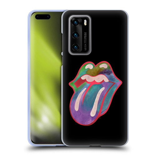 The Rolling Stones Graphics Watercolour Tongue Soft Gel Case for Huawei P40 5G