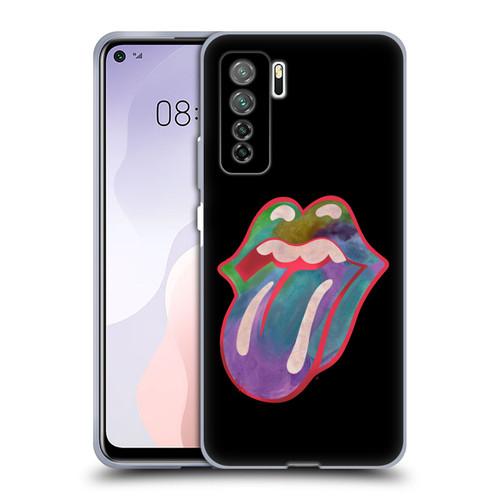 The Rolling Stones Graphics Watercolour Tongue Soft Gel Case for Huawei Nova 7 SE/P40 Lite 5G
