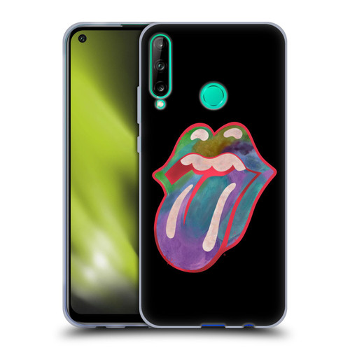 The Rolling Stones Graphics Watercolour Tongue Soft Gel Case for Huawei P40 lite E