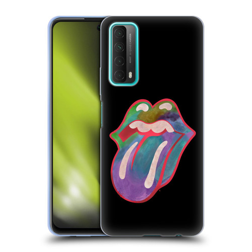The Rolling Stones Graphics Watercolour Tongue Soft Gel Case for Huawei P Smart (2021)