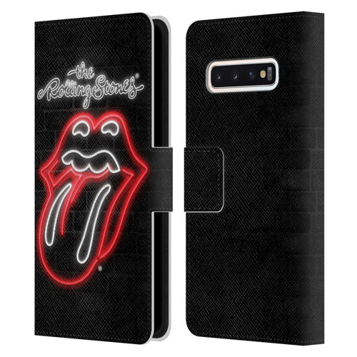 The Rolling Stones Licks Collection Neon Leather Book Wallet Case Cover For Samsung Galaxy S10