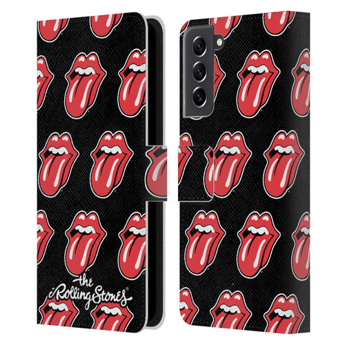 The Rolling Stones Licks Collection Tongue Classic Pattern Leather Book Wallet Case Cover For Samsung Galaxy S21 FE 5G