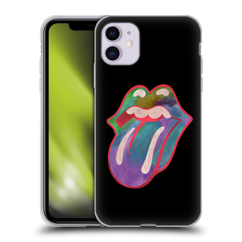 The Rolling Stones Graphics Watercolour Tongue Soft Gel Case for Apple iPhone 11