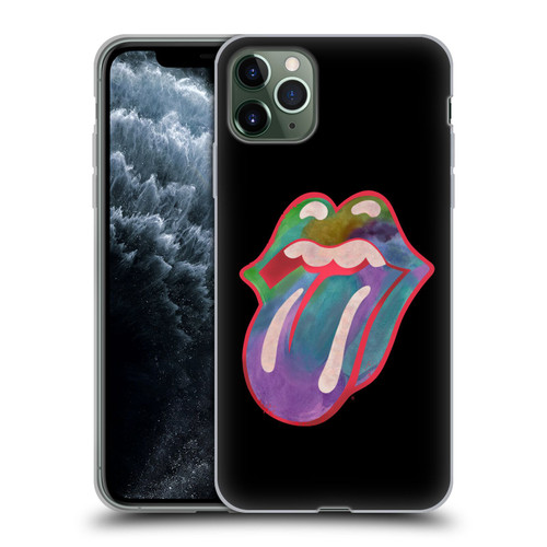 The Rolling Stones Graphics Watercolour Tongue Soft Gel Case for Apple iPhone 11 Pro Max