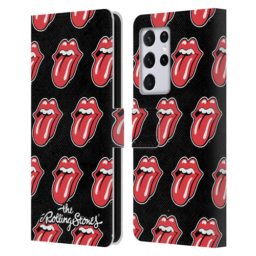 The Rolling Stones Licks Collection Tongue Classic Pattern Leather Book Wallet Case Cover For Samsung Galaxy S21 Ultra 5G