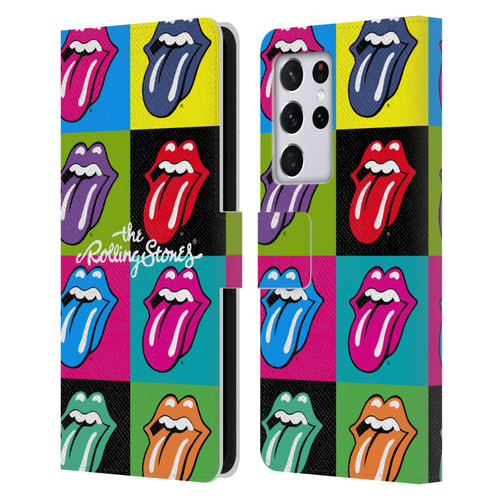 The Rolling Stones Licks Collection Pop Art 1 Leather Book Wallet Case Cover For Samsung Galaxy S21 Ultra 5G