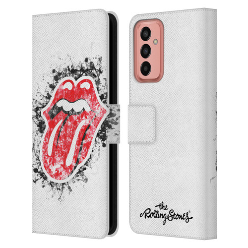 The Rolling Stones Licks Collection Distressed Look Tongue Leather Book Wallet Case Cover For Samsung Galaxy M13 (2022)