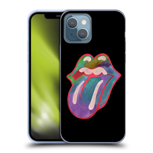 The Rolling Stones Graphics Watercolour Tongue Soft Gel Case for Apple iPhone 13