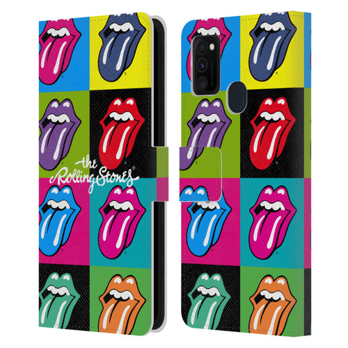 The Rolling Stones Licks Collection Pop Art 1 Leather Book Wallet Case Cover For Samsung Galaxy M30s (2019)/M21 (2020)