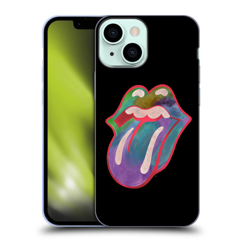 The Rolling Stones Graphics Watercolour Tongue Soft Gel Case for Apple iPhone 13 Mini