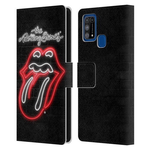 The Rolling Stones Licks Collection Neon Leather Book Wallet Case Cover For Samsung Galaxy M31 (2020)