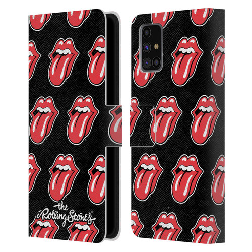 The Rolling Stones Licks Collection Tongue Classic Pattern Leather Book Wallet Case Cover For Samsung Galaxy M31s (2020)