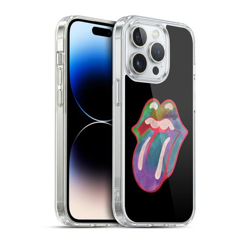 The Rolling Stones Graphics Watercolour Tongue Soft Gel Case for Apple iPhone 13 Pro