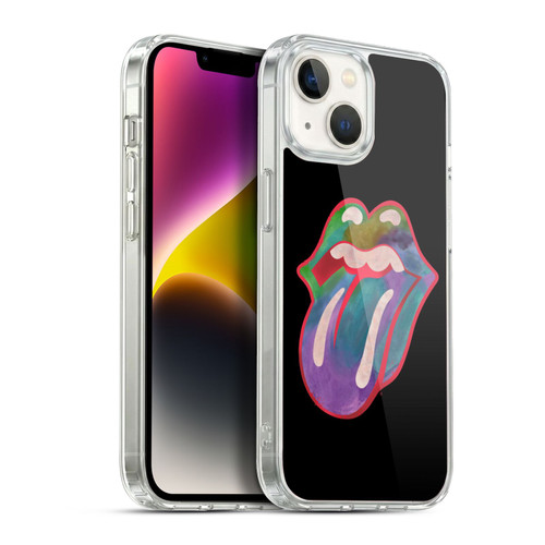 The Rolling Stones Graphics Watercolour Tongue Soft Gel Case for Apple iPhone 14