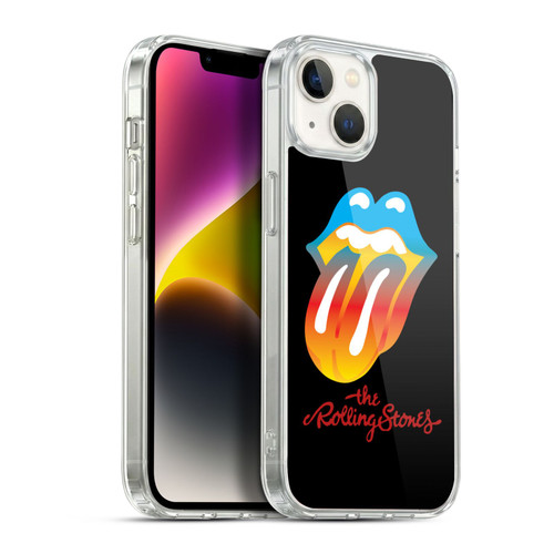 The Rolling Stones Graphics Rainbow Tongue Soft Gel Case for Apple iPhone 14 Plus