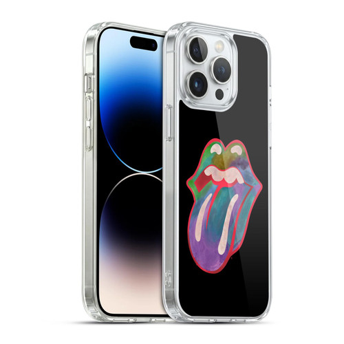 The Rolling Stones Graphics Watercolour Tongue Soft Gel Case for Apple iPhone 14 Pro Max