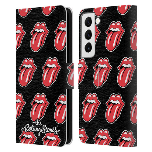 The Rolling Stones Licks Collection Tongue Classic Pattern Leather Book Wallet Case Cover For Samsung Galaxy S22 5G