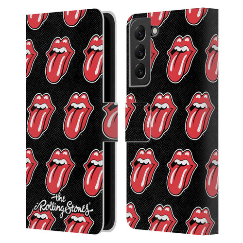 The Rolling Stones Licks Collection Tongue Classic Pattern Leather Book Wallet Case Cover For Samsung Galaxy S22+ 5G