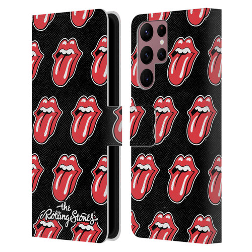 The Rolling Stones Licks Collection Tongue Classic Pattern Leather Book Wallet Case Cover For Samsung Galaxy S22 Ultra 5G