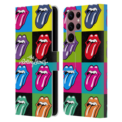 The Rolling Stones Licks Collection Pop Art 1 Leather Book Wallet Case Cover For Samsung Galaxy S22 Ultra 5G