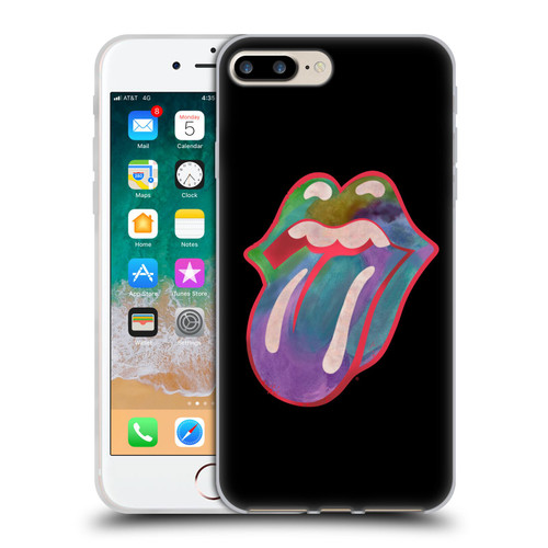 The Rolling Stones Graphics Watercolour Tongue Soft Gel Case for Apple iPhone 7 Plus / iPhone 8 Plus
