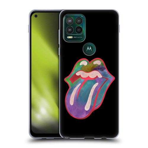 The Rolling Stones Graphics Watercolour Tongue Soft Gel Case for Motorola Moto G Stylus 5G 2021