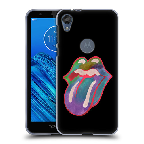 The Rolling Stones Graphics Watercolour Tongue Soft Gel Case for Motorola Moto E6