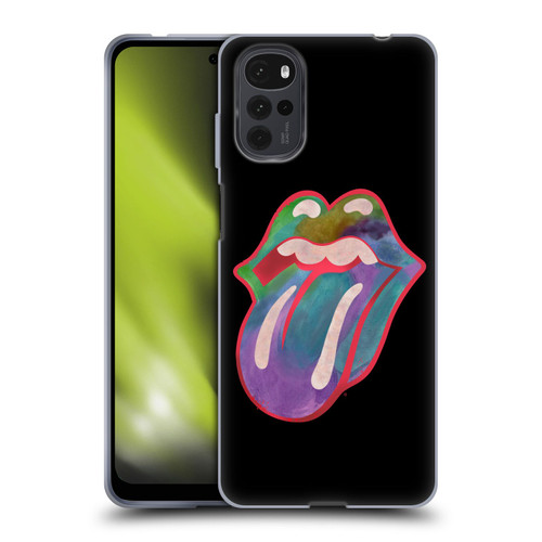 The Rolling Stones Graphics Watercolour Tongue Soft Gel Case for Motorola Moto G22