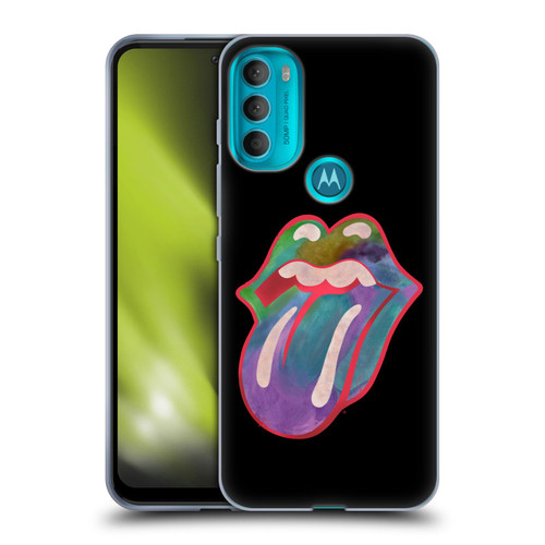 The Rolling Stones Graphics Watercolour Tongue Soft Gel Case for Motorola Moto G71 5G