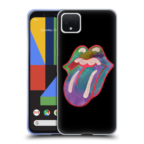 The Rolling Stones Graphics Watercolour Tongue Soft Gel Case for Google Pixel 4 XL