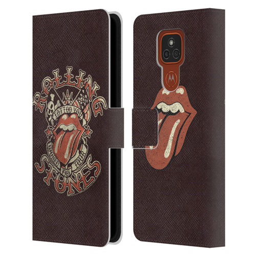 The Rolling Stones Tours Tattoo You 1981 Leather Book Wallet Case Cover For Motorola Moto E7 Plus