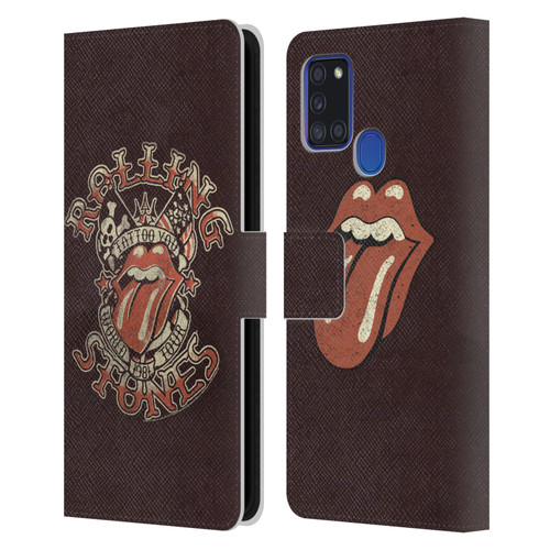 The Rolling Stones Tours Tattoo You 1981 Leather Book Wallet Case Cover For Samsung Galaxy A21s (2020)