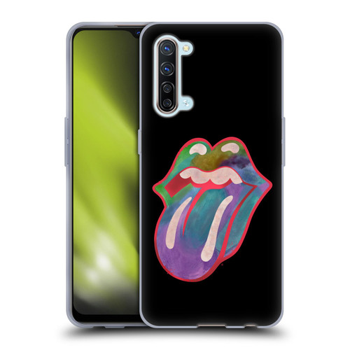 The Rolling Stones Graphics Watercolour Tongue Soft Gel Case for OPPO Find X2 Lite 5G