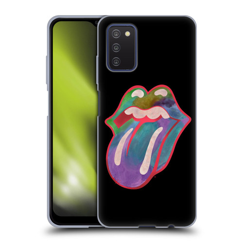 The Rolling Stones Graphics Watercolour Tongue Soft Gel Case for Samsung Galaxy A03s (2021)
