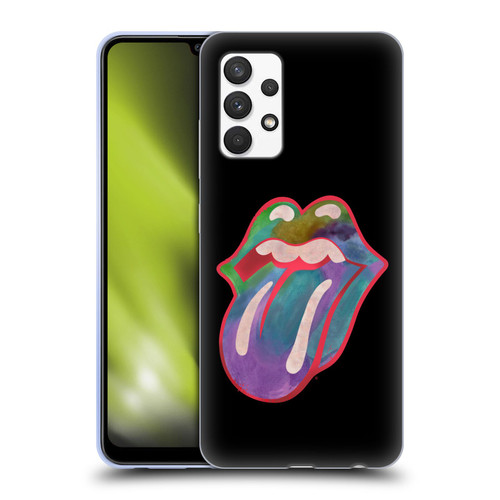 The Rolling Stones Graphics Watercolour Tongue Soft Gel Case for Samsung Galaxy A32 (2021)