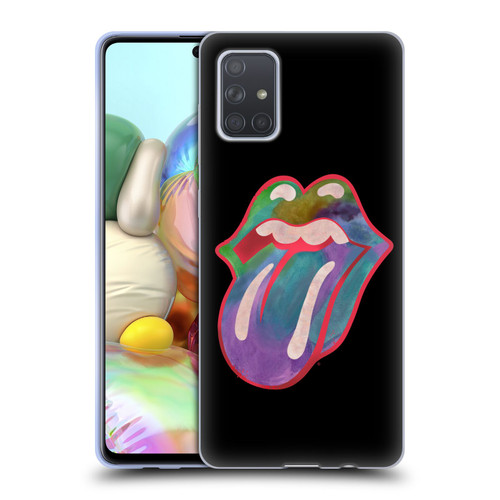 The Rolling Stones Graphics Watercolour Tongue Soft Gel Case for Samsung Galaxy A71 (2019)