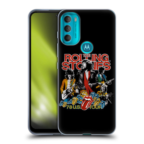 The Rolling Stones Key Art 78 US Tour Vintage Soft Gel Case for Motorola Moto G71 5G