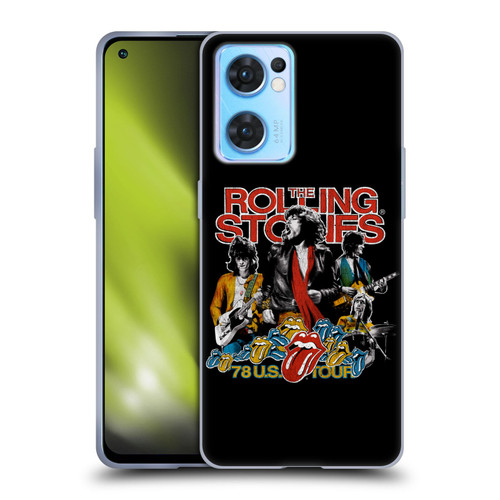 The Rolling Stones Key Art 78 US Tour Vintage Soft Gel Case for OPPO Reno7 5G / Find X5 Lite