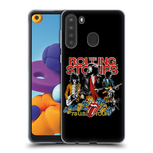 The Rolling Stones Key Art 78 US Tour Vintage Soft Gel Case for Samsung Galaxy A21 (2020)