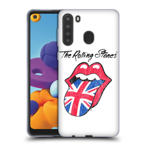 The Rolling Stones Key Art UK Tongue Soft Gel Case for Samsung Galaxy A21 (2020)